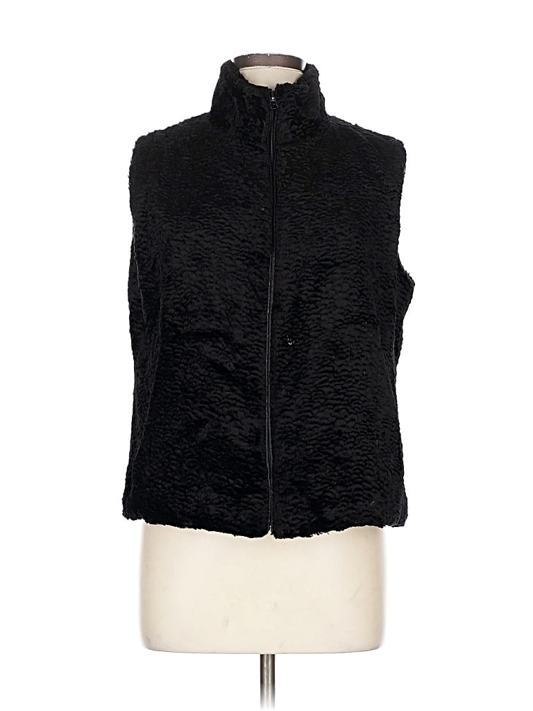 Pre-owned Unbranded Faux Fur Vest In Black