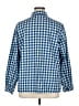 Chic Checkered-gingham Blue Long Sleeve Button-Down Shirt Size XL - photo 2