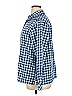 Chic Checkered-gingham Blue Long Sleeve Button-Down Shirt Size XL - photo 5