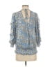 Parker 100% Polyester Blue 3/4 Sleeve Blouse Size XS - photo 1