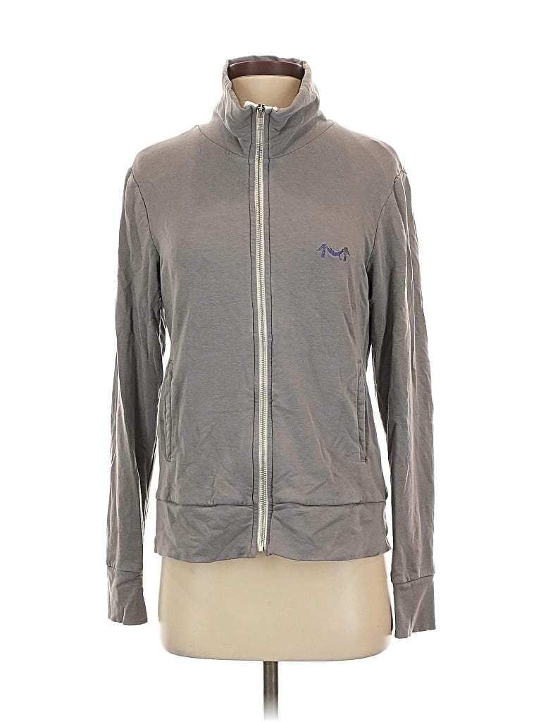 Pre-owned Assorted Brands Zip Up Hoodie In Gray