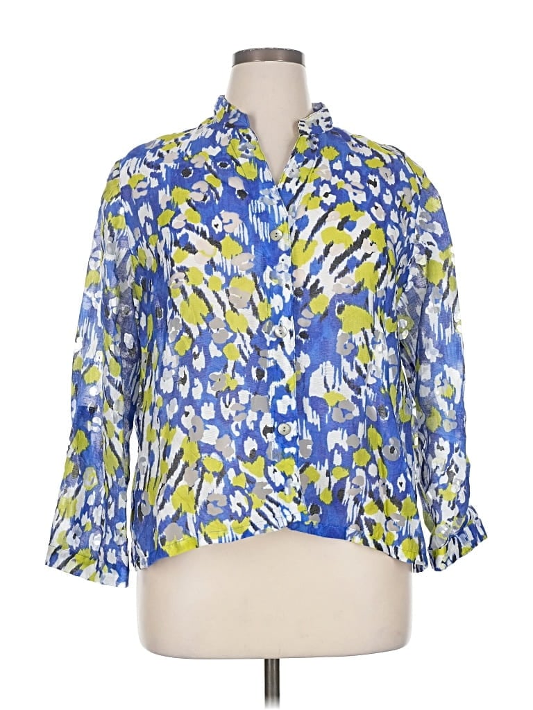Pre-owned Ruby Rd. 3/4 Sleeve Blouse In Blue