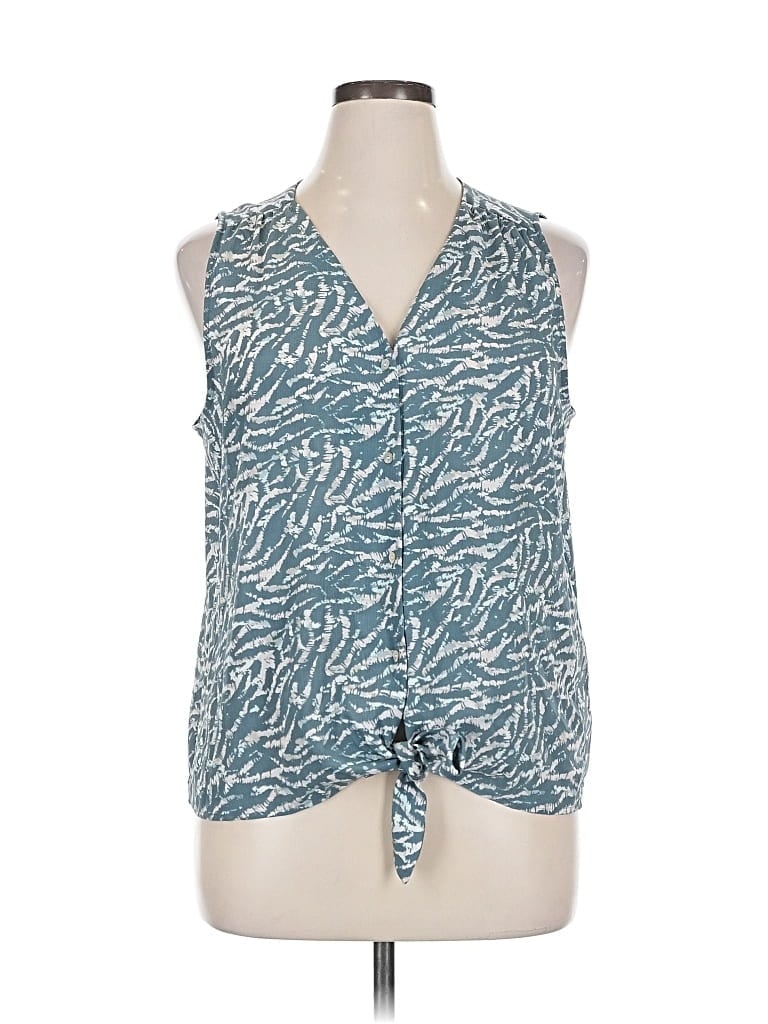 Pre-owned Nine West Sleeveless Blouse In Blue