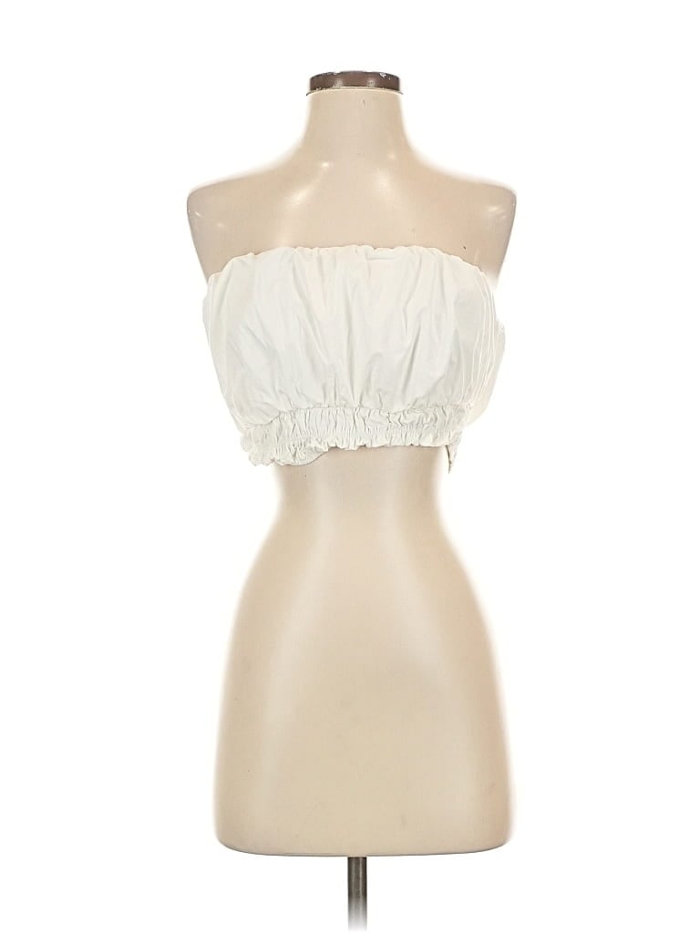 Pre-owned Astr Sleeveless Blouse In White