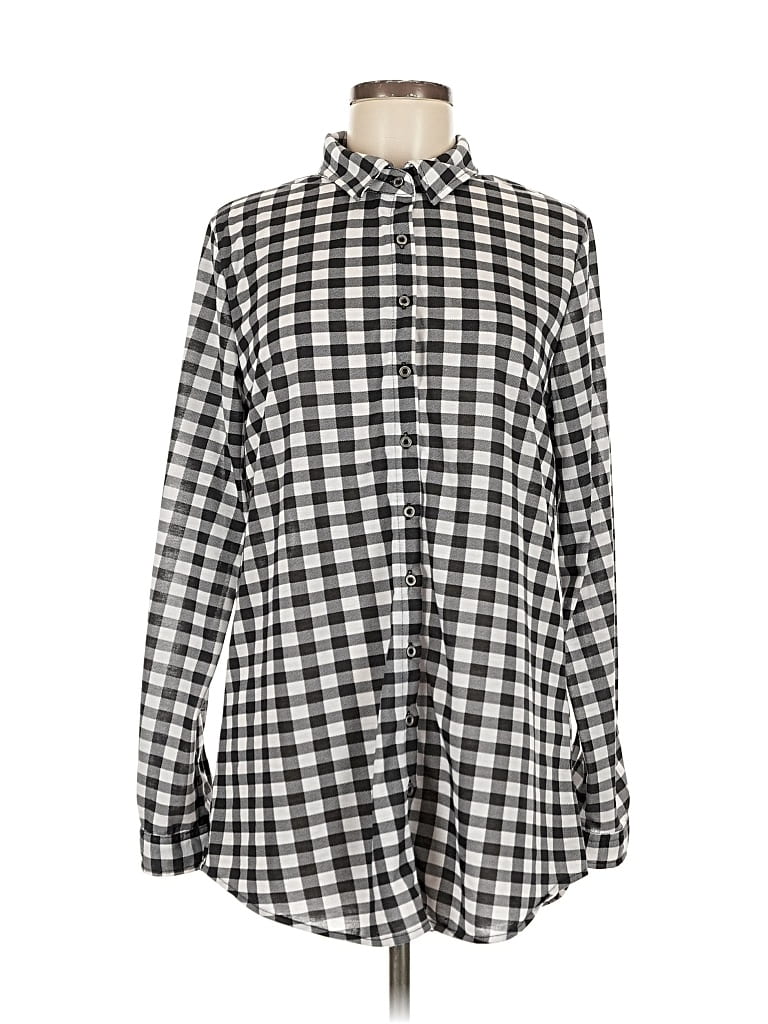 Pre-owned Ninexis Long Sleeve Button Down Shirt In Gray