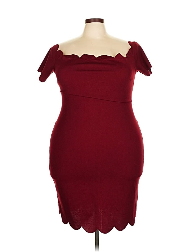 Pre-owned Shein Cocktail Dress In Burgundy