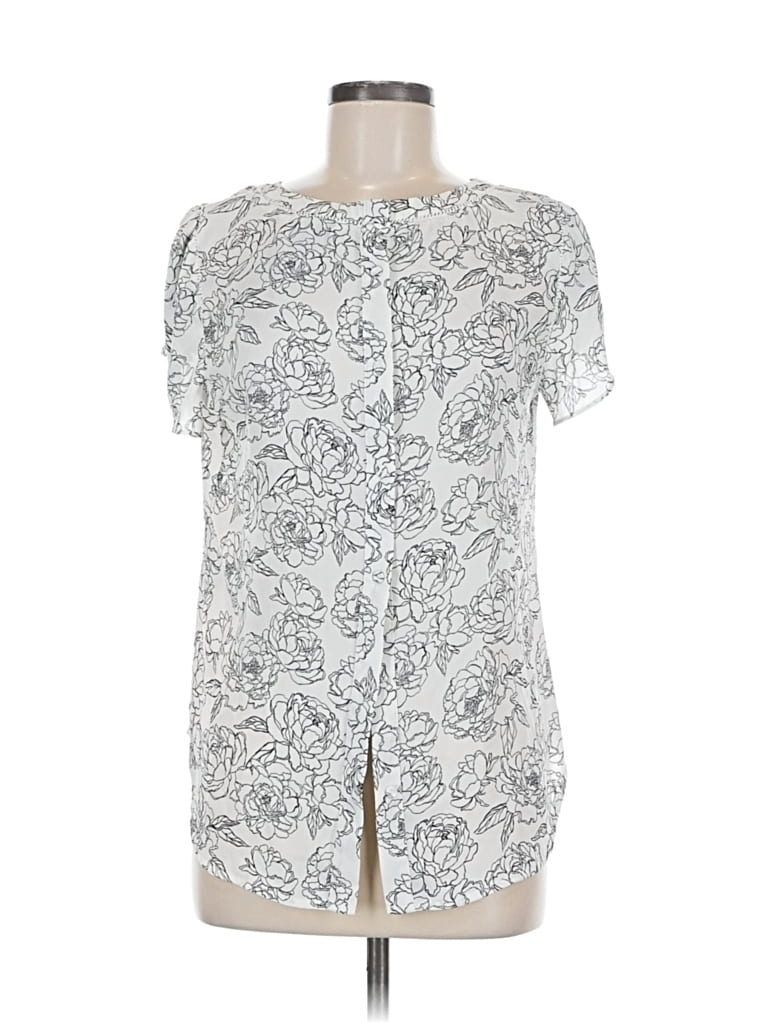Pre-owned 41hawthorn Short Sleeve Blouse In Silver