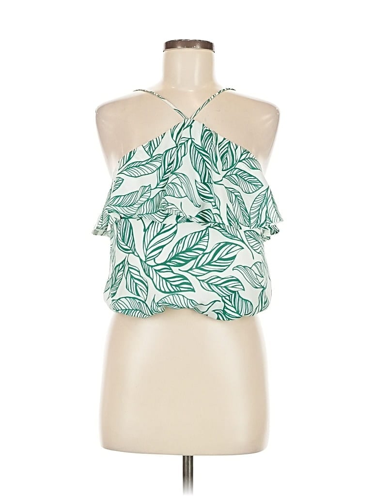 Pre-owned Allie Rose Sleeveless Blouse In Green