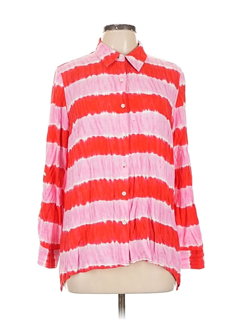 Pre-owned Jones New York Sport Long Sleeve Blouse In Pink