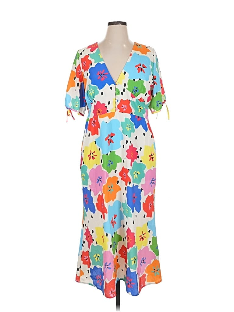 Pre-owned Never Fully Dressed Casual Dress In White