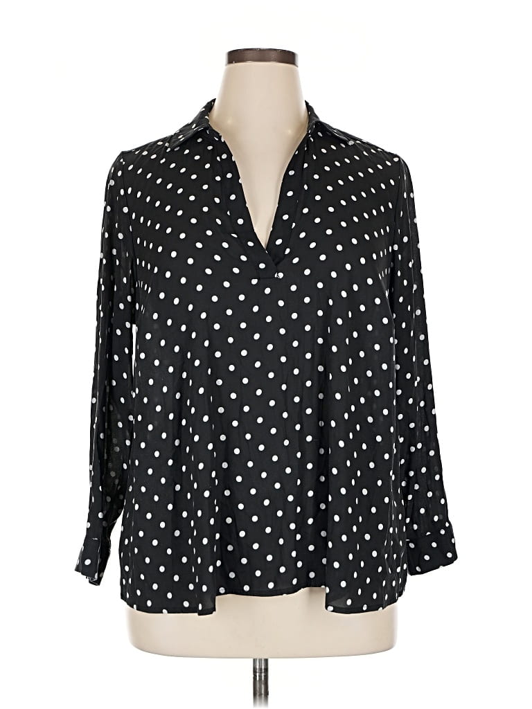 Pre-owned Torrid Long Sleeve Blouse In Black
