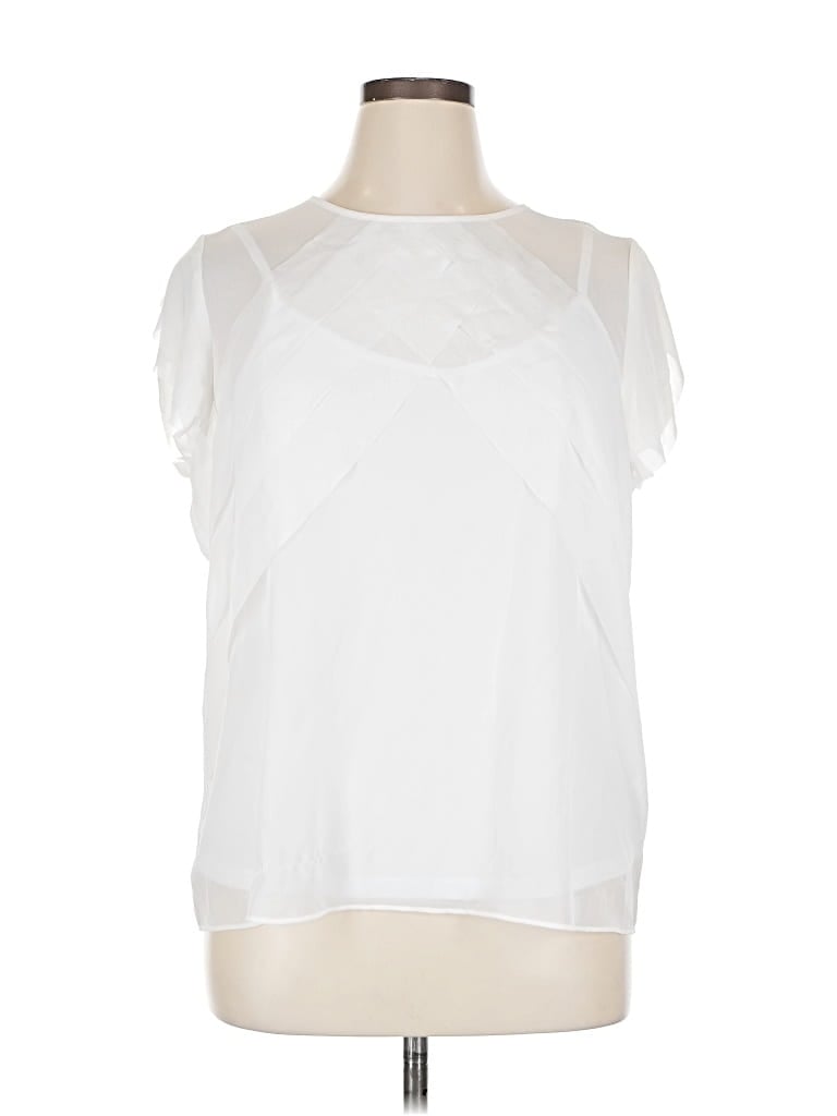 Pre-owned Liz Claiborne Career Sleeveless Blouse In White