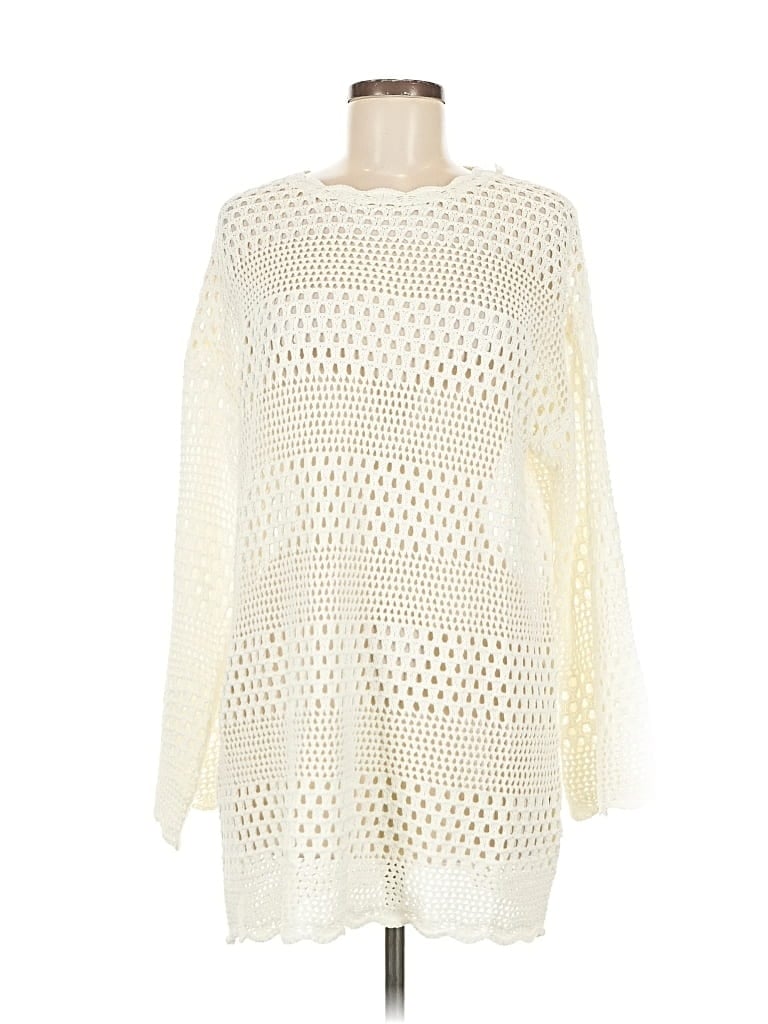 Pre-owned Unbranded Pullover Sweater In White