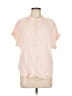 Point Sur 100% Viscose Pink Short Sleeve Blouse Size L - photo 1