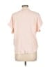 Point Sur 100% Viscose Pink Short Sleeve Blouse Size L - photo 2