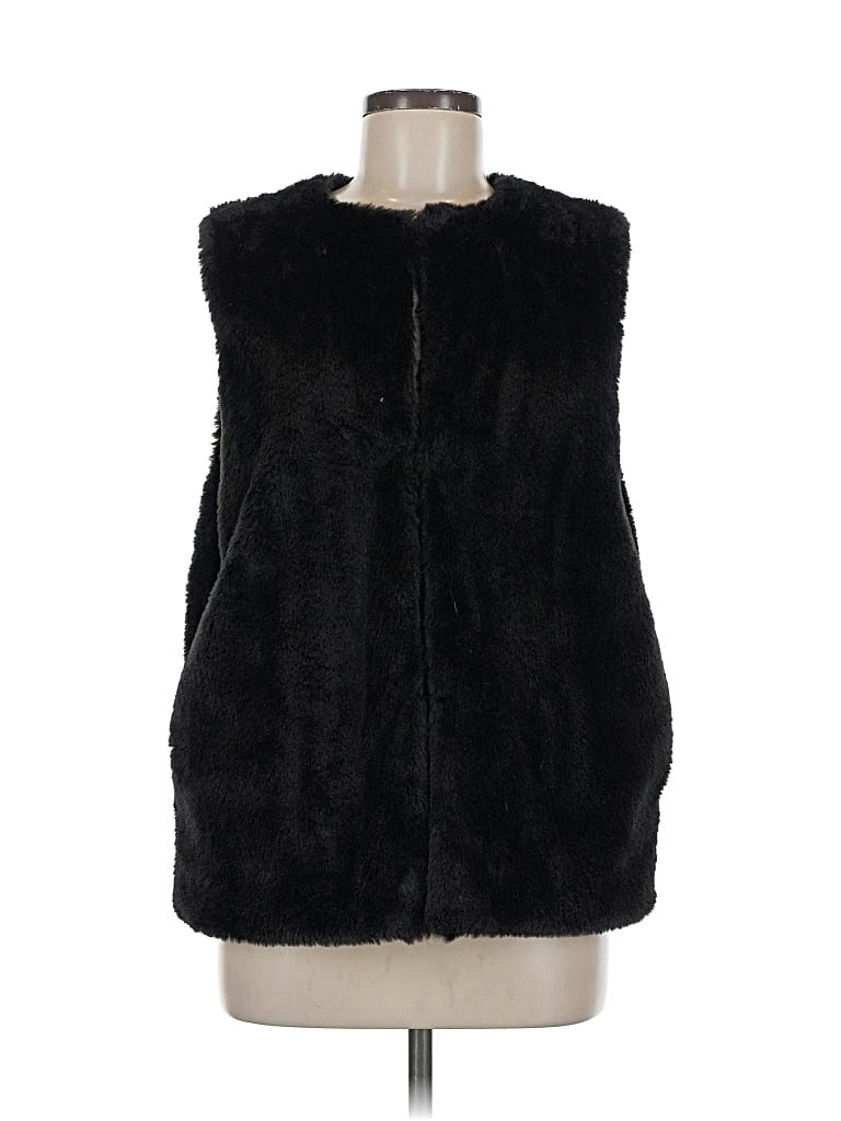 Pre-owned Unbranded Faux Fur Vest In Black