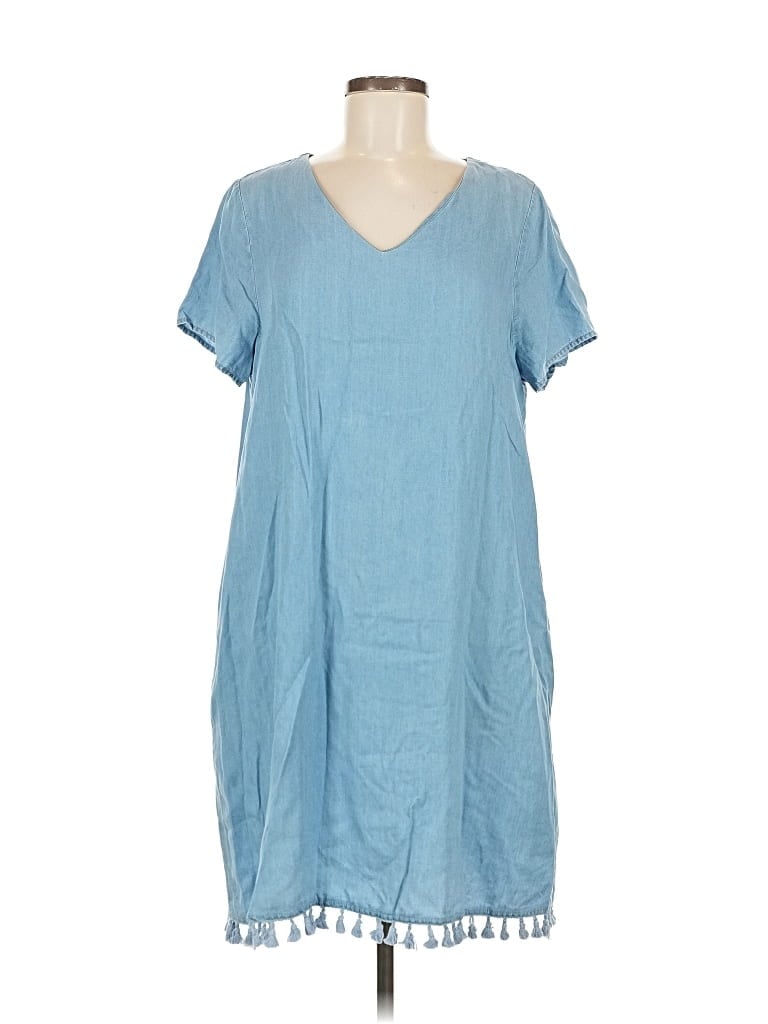 Pre-owned Cotton Bleu Casual Dress In Blue