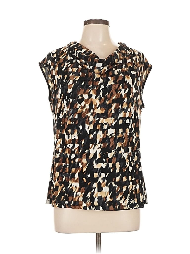 Pre-owned Kasper Sleeveless Blouse In Brown