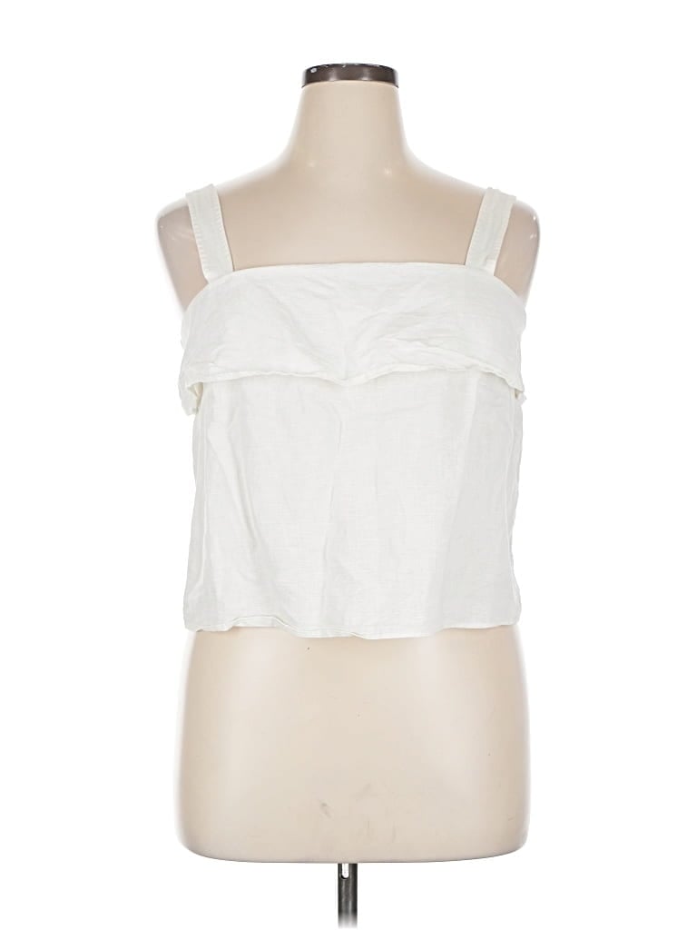 Pre-owned M&s Sleeveless Blouse In White