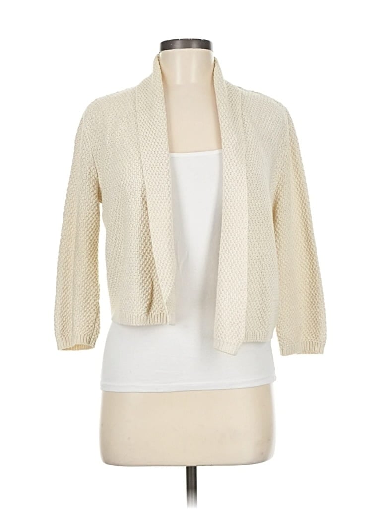 Pre-owned Ann Taylor Loft Outlet Cardigan Sweater In White