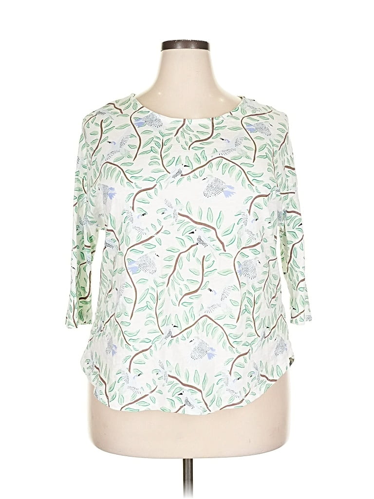 Pre-owned Cynthia Rowley Tjx 3/4 Sleeve T-shirt In Green