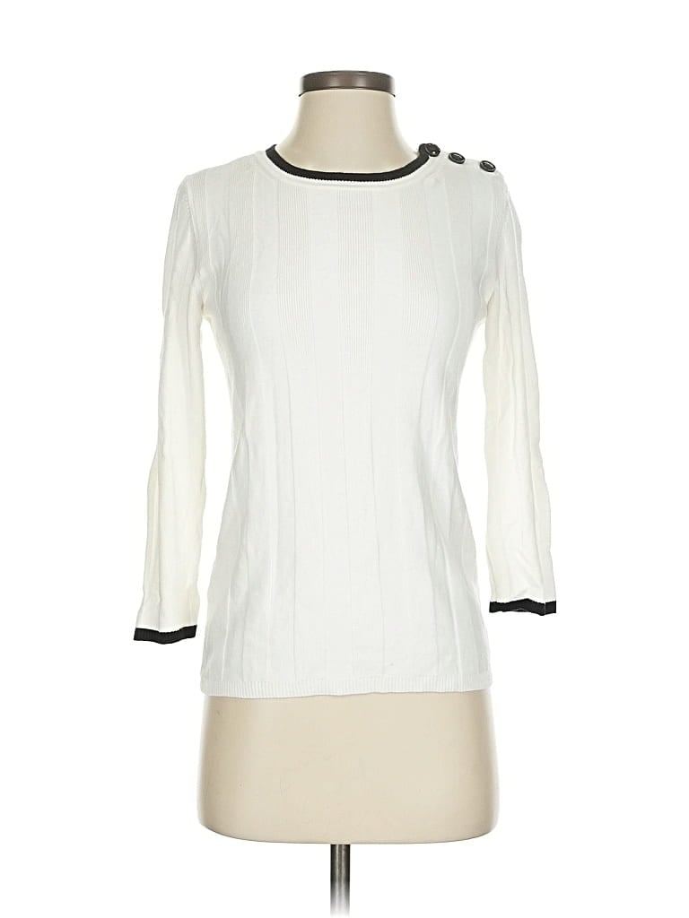 Pre-owned Ann Taylor Pullover Sweater In White