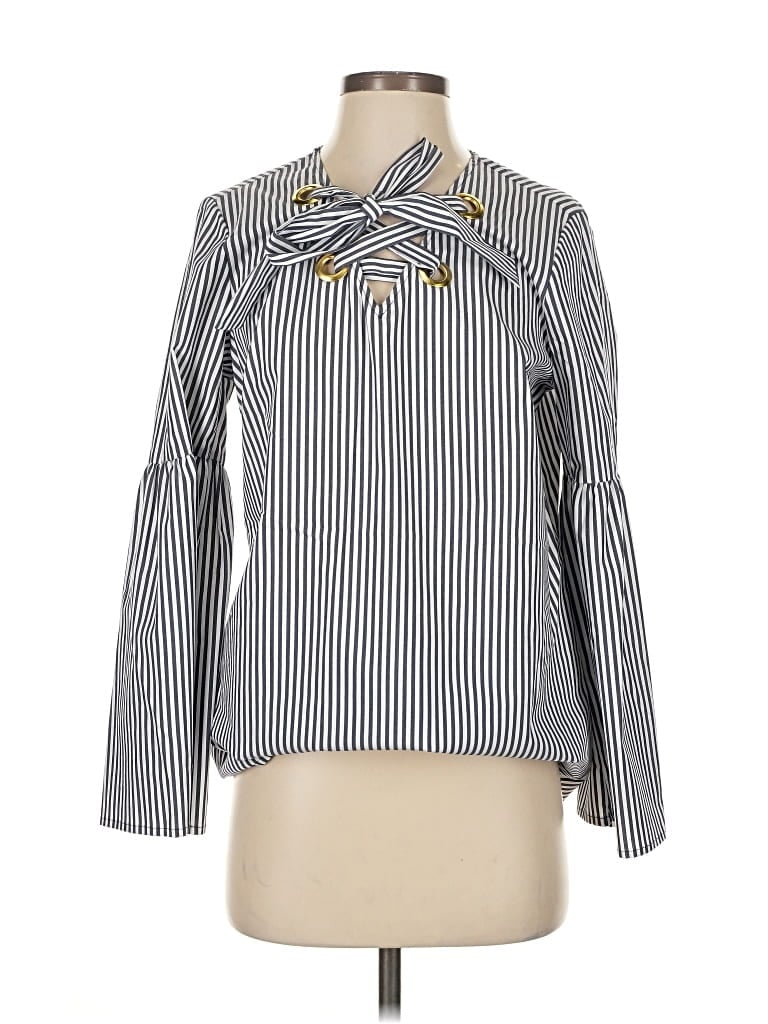 Pre-owned Michael Michael Kors Long Sleeve Blouse In Gray