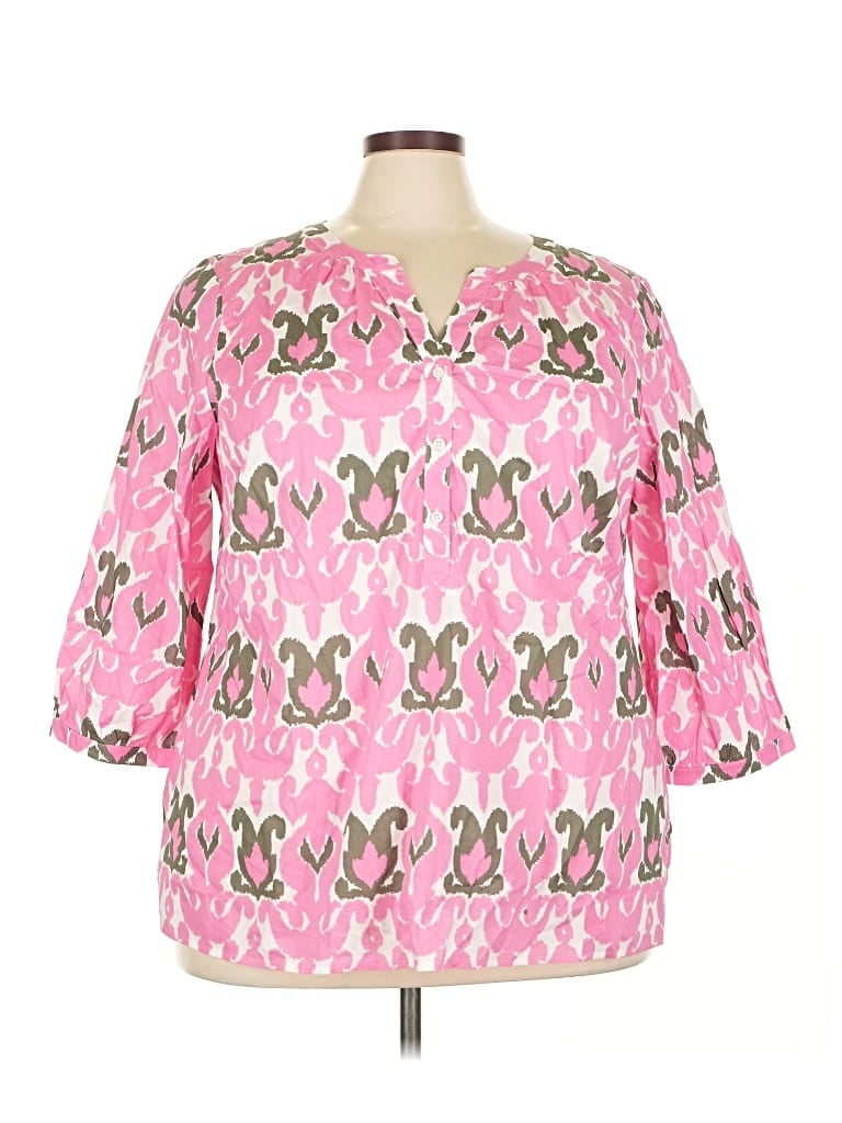 Talbots Outlet 3/4 Sleeve Blouse In Pink