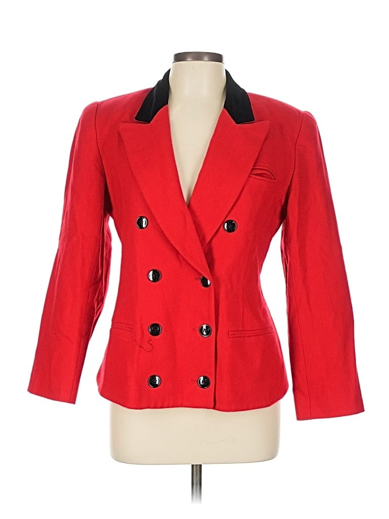 Pre-owned Oleg Cassini Blazer Jacket In Red