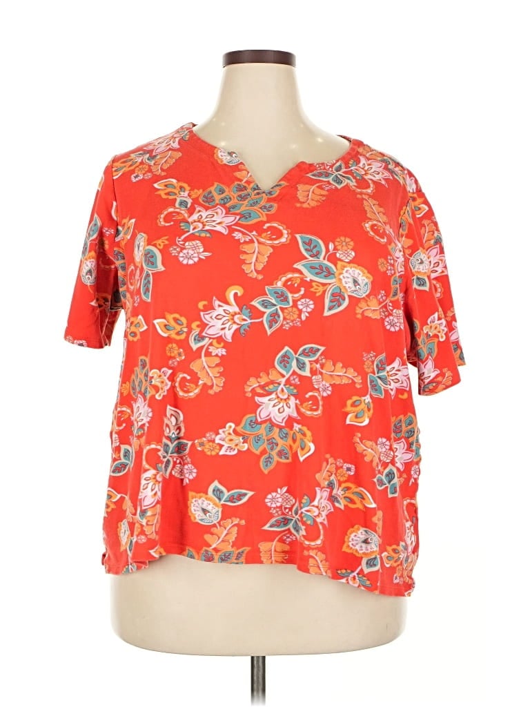 Pre-owned Croft & Barrow Short Sleeve T-shirt In Orange