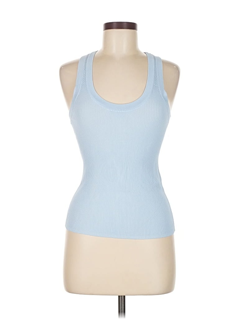 Pre-owned Zara Tank Top Blue Halter Neckline Tops