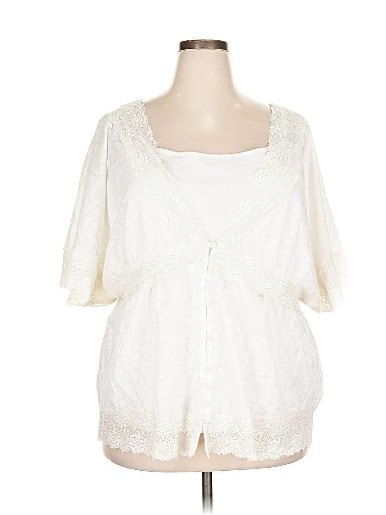 Pre-owned Lane Bryant Kimono In White
