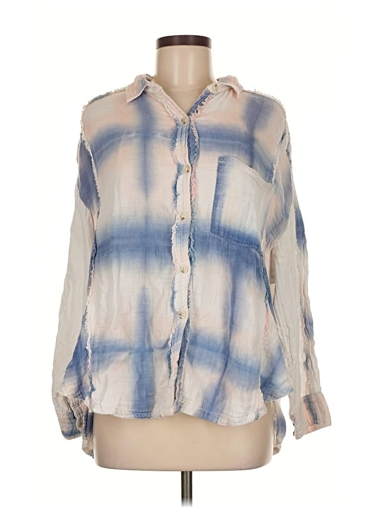 Pre-owned We The Free Long Sleeve Blouse In Blue