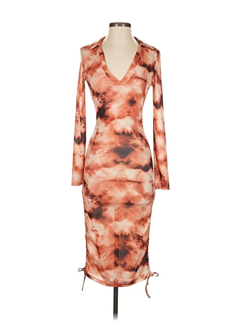 Prettylittlething Casual Dress In Orange