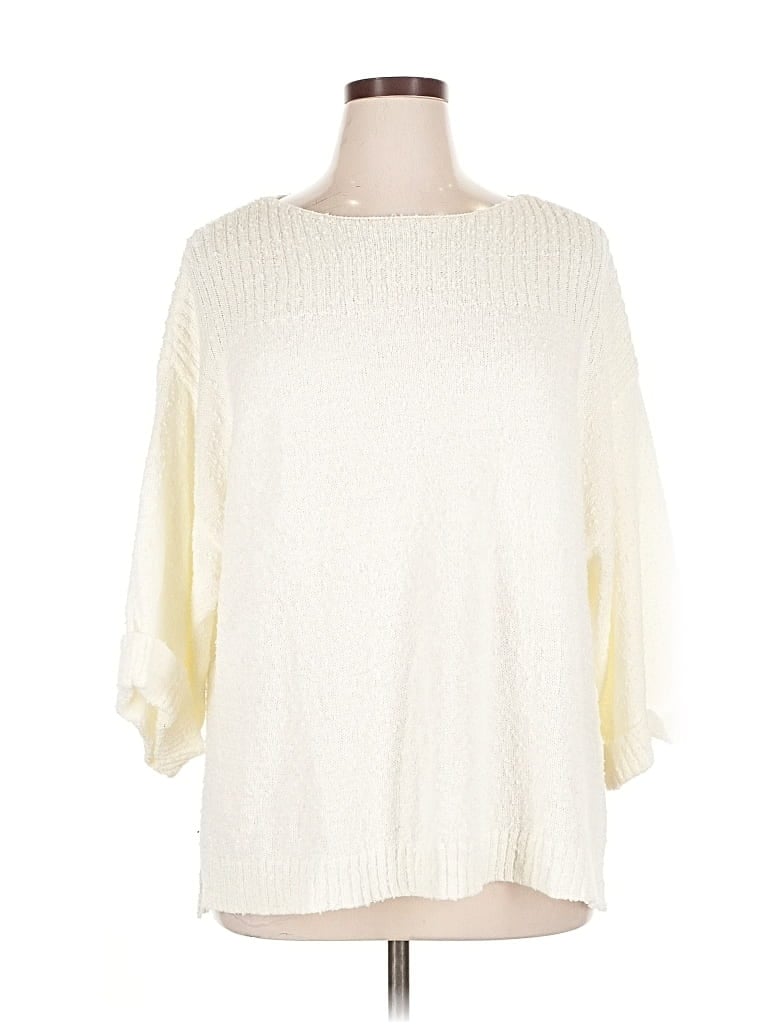 Pre-owned Umgee Pullover Sweater In White