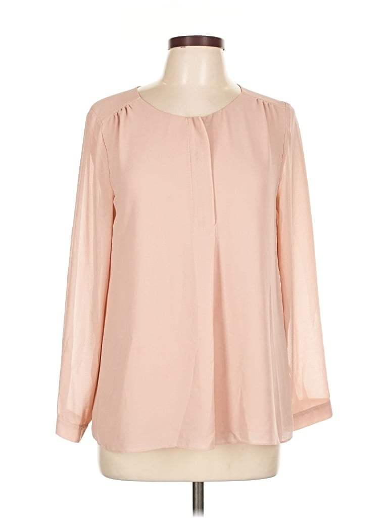 Pre-owned Naked Zebra Long Sleeve Blouse In Pink