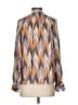 Closed Argyle Brown Purple Long Sleeve Blouse Size XXS - photo 2