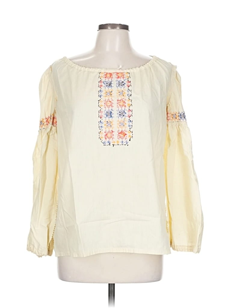 Pre-owned Unbranded 3/4 Sleeve Blouse In Yellow