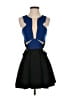 Three Floor Color Block Blue Cocktail Dress Size XXS - photo 1