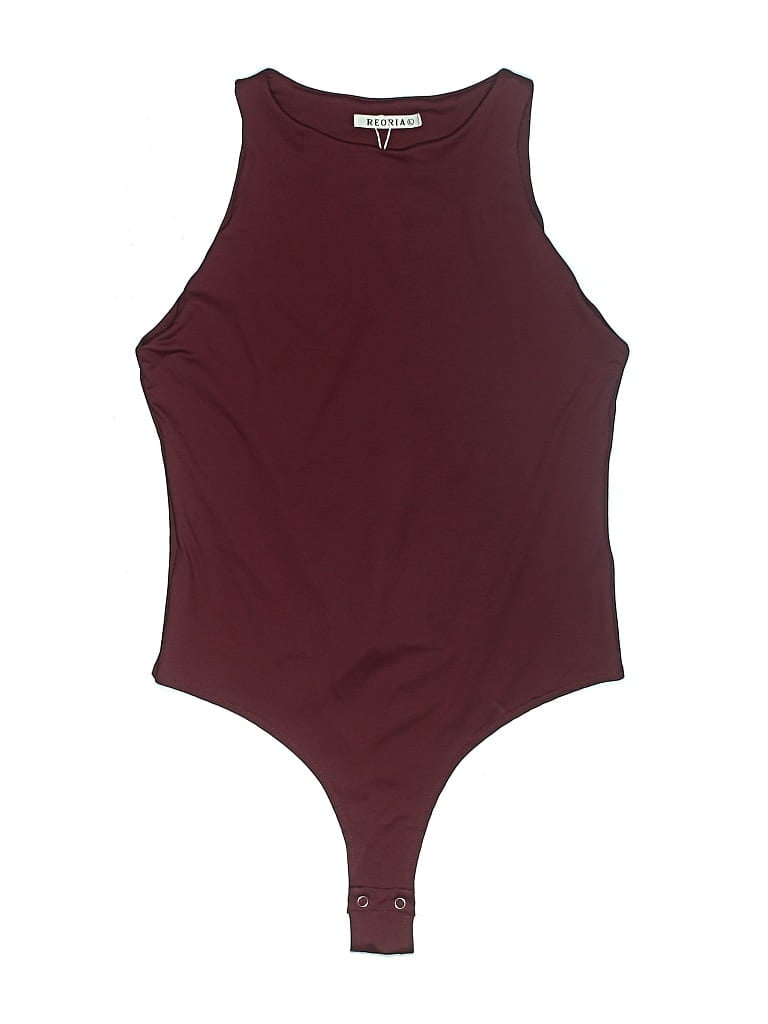 Pre-owned Reoria Bodysuit In Burgundy