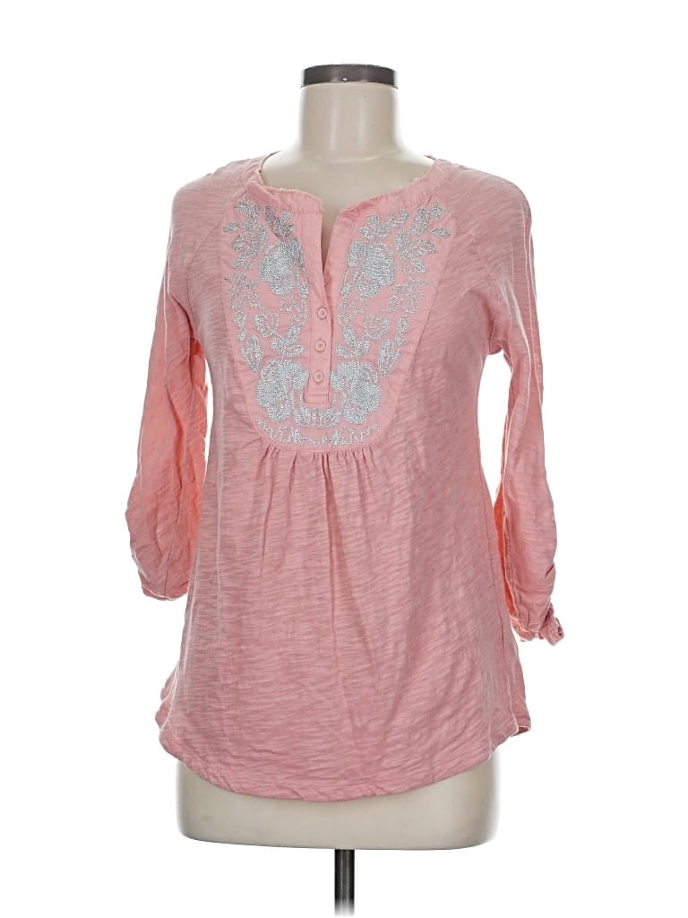 Pre-owned Meadow Rue 3/4 Sleeve T-shirt In Pink