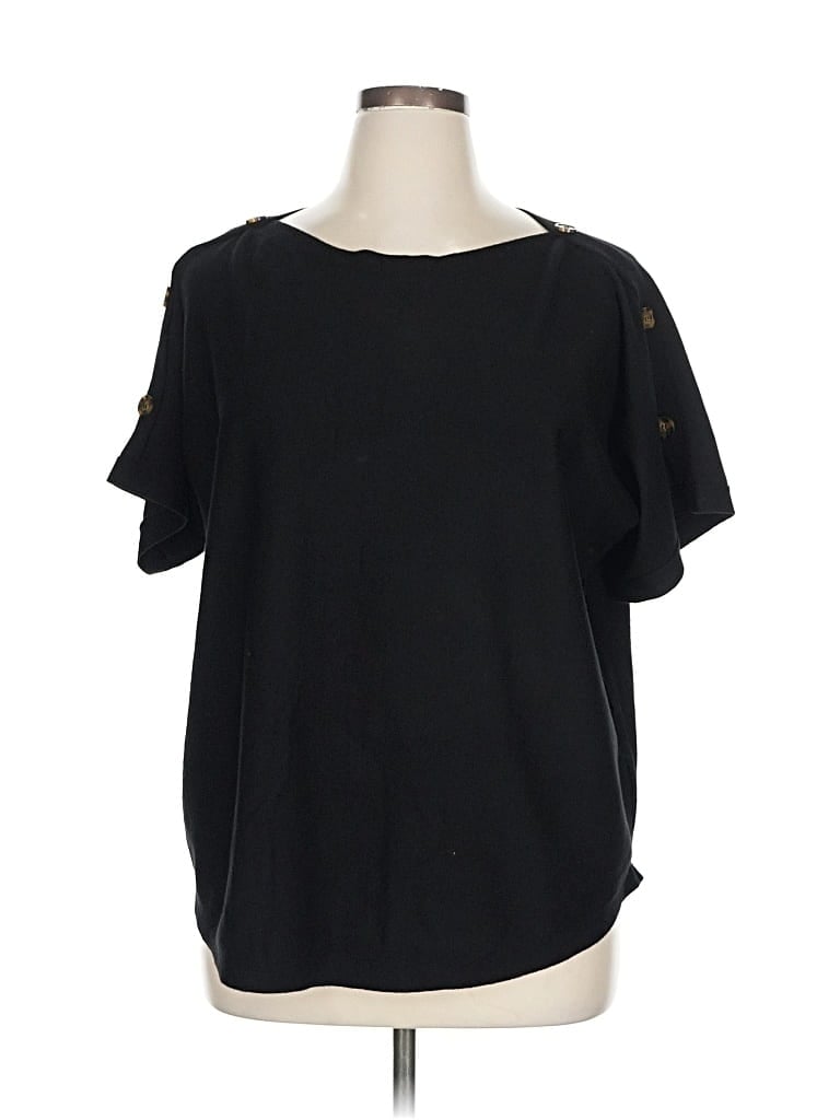 Pre-owned Cable & Gauge Pullover Sweater In Black