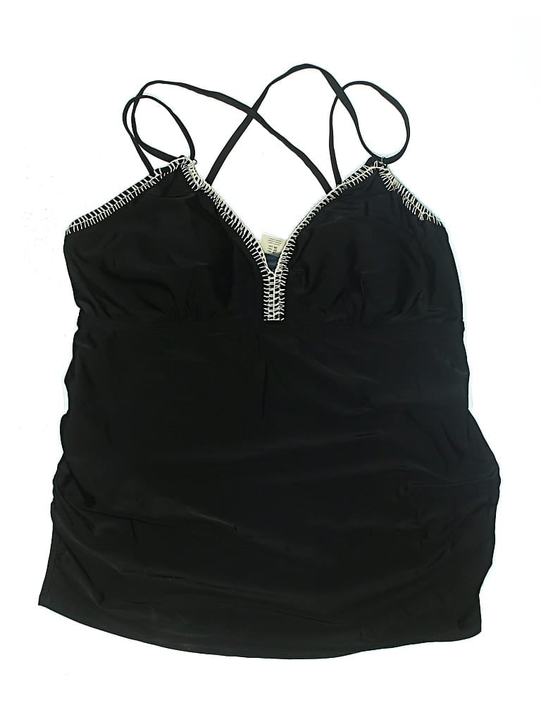 Pre-owned Beach Bump By Motherhood Swimsuit Top Black Swimwear