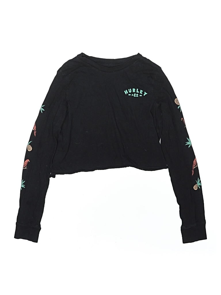 Pre-owned Hurley Kids'  Long Sleeve T-shirt In Black