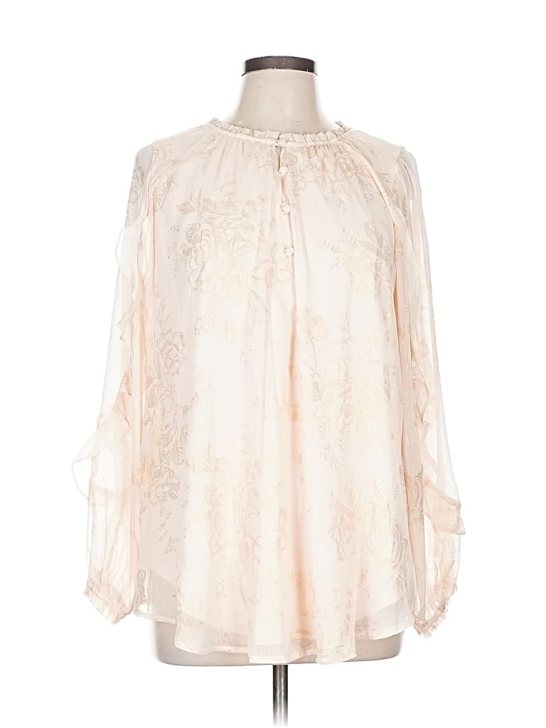 Pre-owned Lc Lauren Conrad 3/4 Sleeve Blouse In White