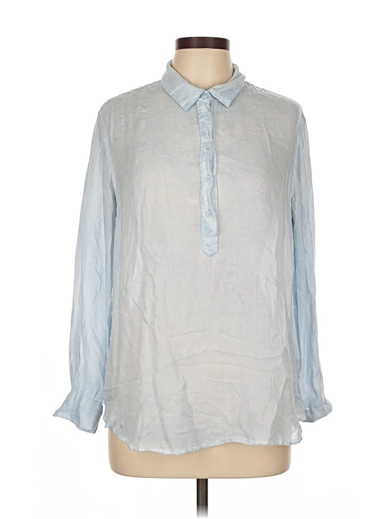 Pre-owned Beachlunchlounge Long Sleeve Blouse In Gray