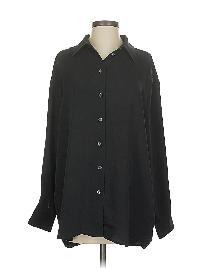 Pre-owned Wilfred Long Sleeve Blouse In Black