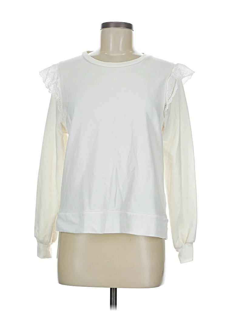 Pre-owned J.crew Factory Store Sweatshirt In White