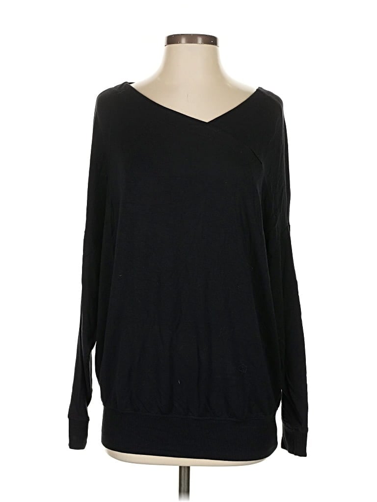 Pre-owned Cabi Long Sleeve Top Black Scoop Neck Tops