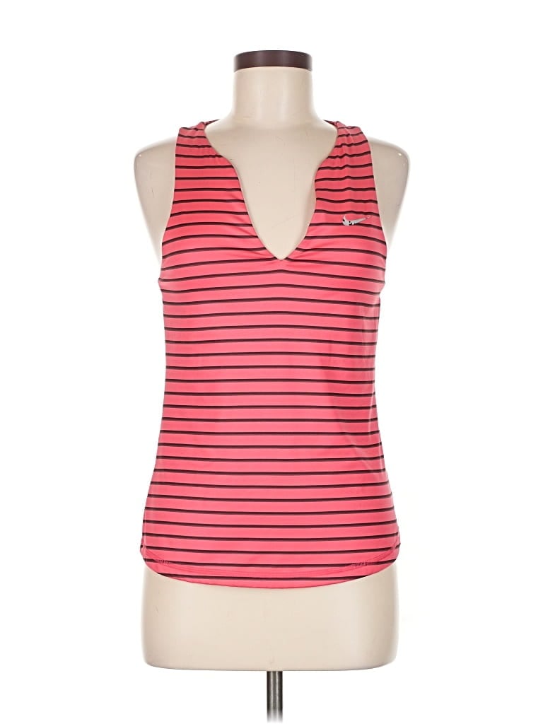 Pre-owned Nike Tank Top Red Halter Neckline Tops